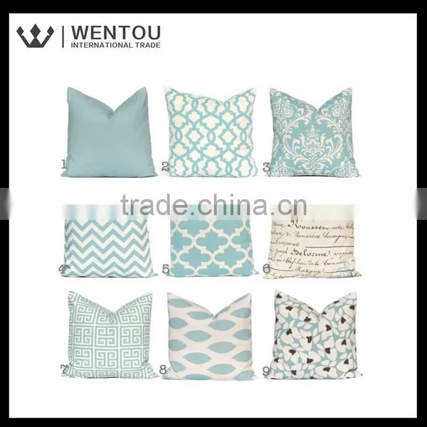 Fashion Plain Blue Throw Pillow Cover photo-2