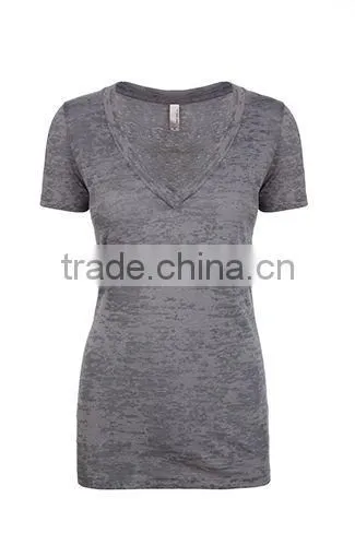 Next Level Apparel Ladies' Burnout Crossover V-Neck Tee - Made From Pre-shrunk 65% Polyester and 35% Cotton Jersey. photo-5