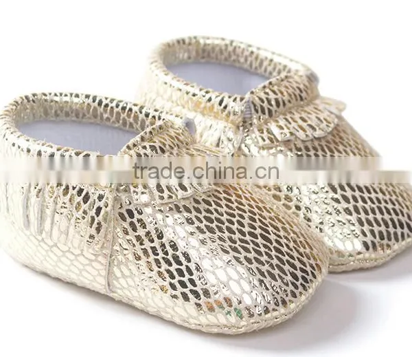 Shinning Leather Moccasins Shoes for Baby, Baby PU Shining Moccains photo-3