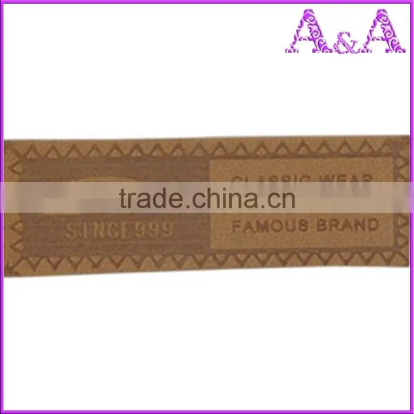 High End Ink Filled Deboss Embossed Garment PU Leather Labels for Jeans photo-3