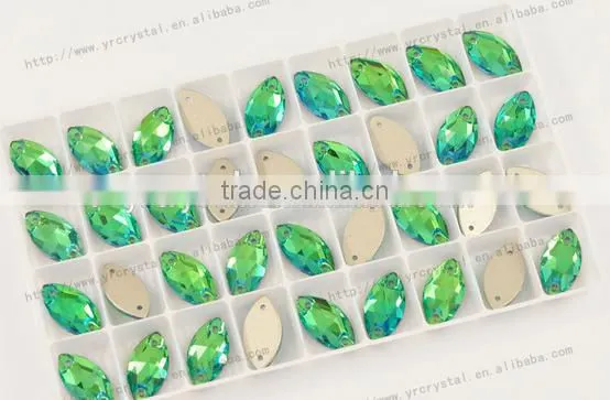 Peridot Crystal Strass Stone Sew on for Wedding Dress photo-2