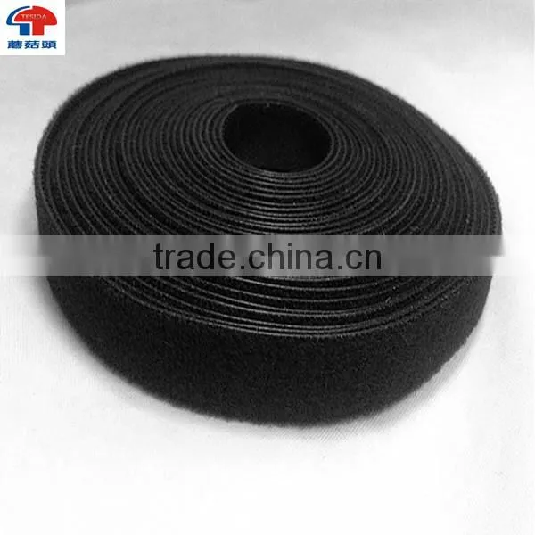 Self-locking Black Wire Bundle Belt Hook and Loop Strap photo-6