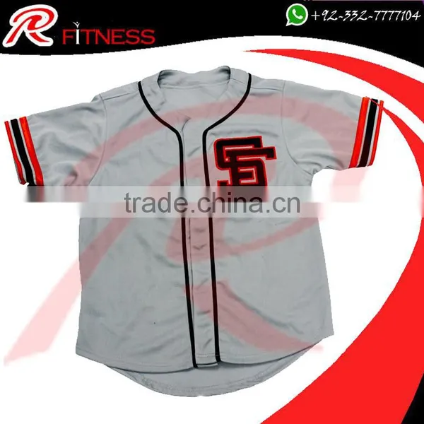 Custom Tackle Twill Button Down Baseball Jersey photo-2