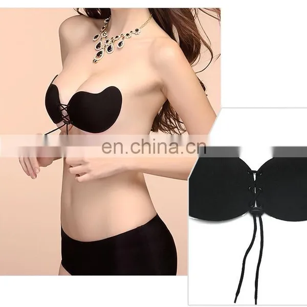 Fashion Solid Color Women Lady Silicone Bra Self Adhesive Front Closure Strapless Push Up Invisible Backless Bra Underwear photo-2