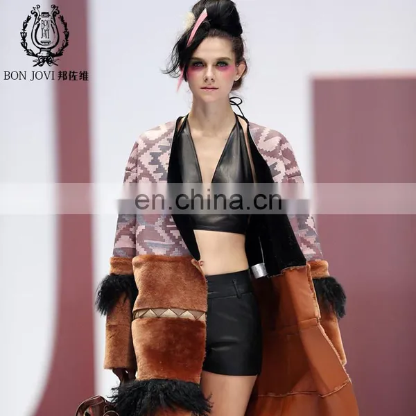 Glamour Mongolian Fur Tassel Garment Vintage Sheepskin Fur Overcoat Mogolian Sheep Fur Leather Coat