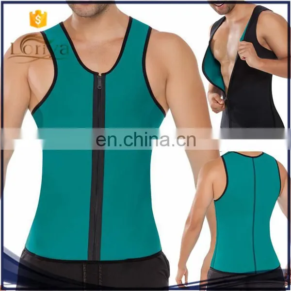 Fashion Mens Sweat Girdle Oiginal Latex Sport Thermo Corset Zipper Open photo-4