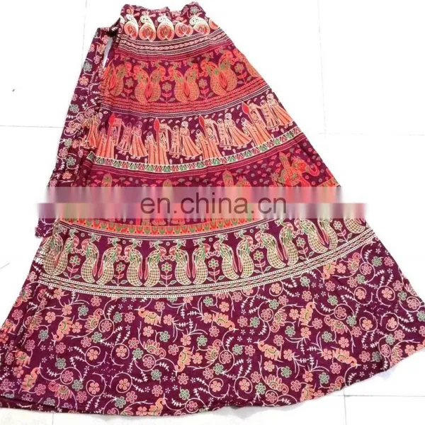Indian Ladies Vintage Beautiful Women Wrap Around Skirt Cotton Mandala Skirts