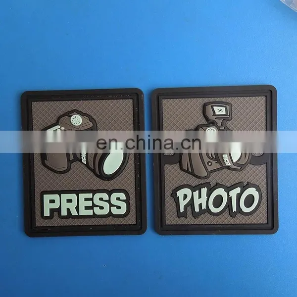 camera logo silicone patch label