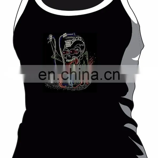 A Skull Driving a Harley Rhinestone Transfer Iron on Clothing photo-2