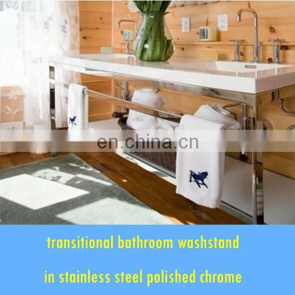Custom Hotel Bathroom Washstand of Stainless Steel High Shine Chrome photo-4