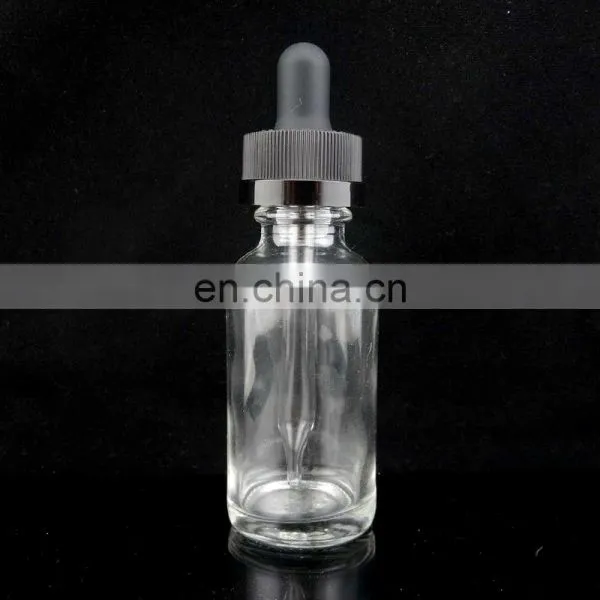 1 oz Clear Boston Round Glass Bottle With Black Fine Mist Spray photo-6
