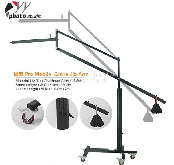 Professional Photo Video Overhead Lighting Boom Crane & Video Camera Jib Crane Dolly