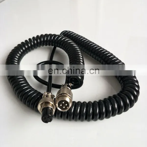 High Elasticity Cnc Spiral Cable Coiled Cable Spiral Cable With 4 Pin Connector photo-2