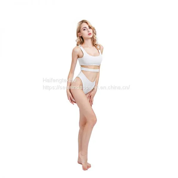 Women Bikinis Plain Color One-piece Girls Summer Swimwear photo-5