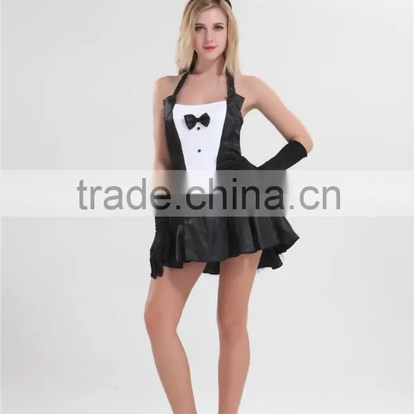 2016 Wholesale Adult Cosplay Sexy Bunny Costume Black Dress Fancy Dress Costume photo-2