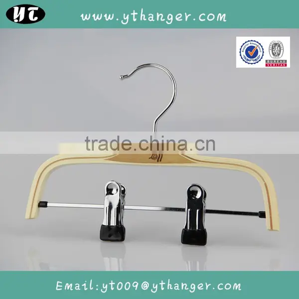 HA6888 Cheap Laminated Wood Hanger Coat Hanger With Clips photo-3