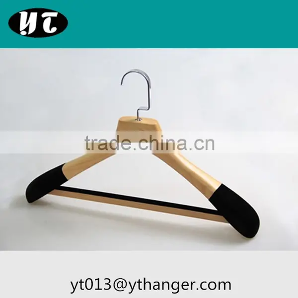 CY-651custom Garment Wooden Cloth Hanger Wooden Suit Hanger With Trousers Clips photo-3
