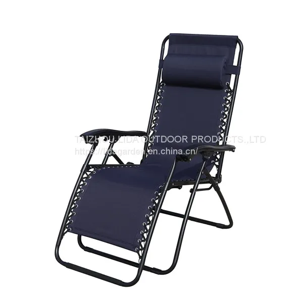 Outdoor Lounge Office Folding Zero Gravity Recliner Adjustable Chair With Pillow