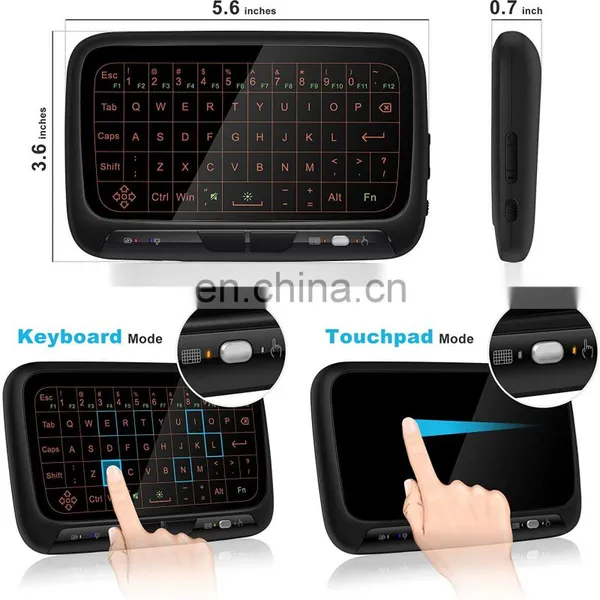 2.4Ghz Mini Wireless Keyboard Touchpad Combo With 3 Level Backlit Rechargeable Full Screen Remote Control for Android TV Box, P photo-4