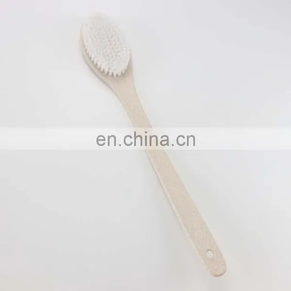 Custom Logo Exfoliating Long Handle Wheat Straw Body Brush Back Shower Brush photo-3