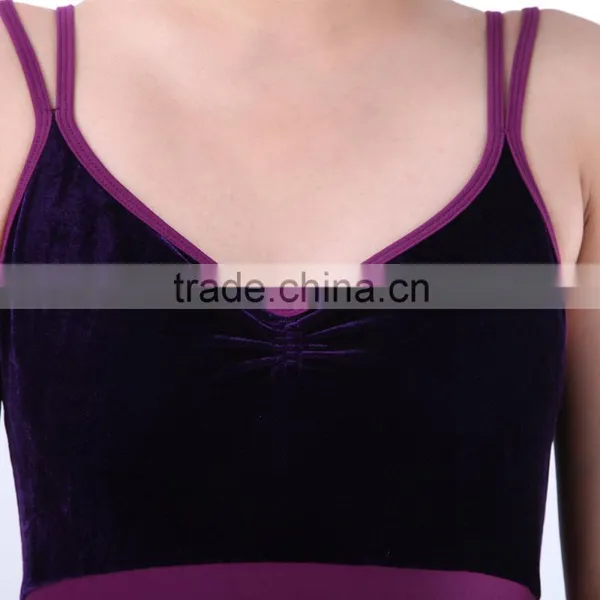 New Velvet Double Straps Stirrup Dance Unitards and Gymnastics Tights Girls photo-5