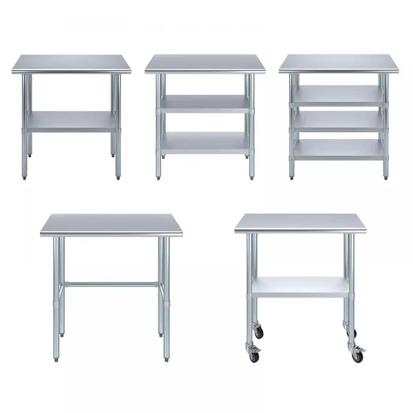 Stainless Steel Workbench, Suitable for Kitchen Food Preparation, Applicable to Commercial and Residential Use.