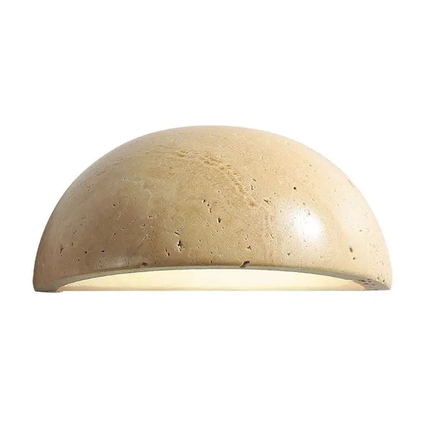 Natural Travertine Half-Dome LED Wall Sconce With 3-Color CCT photo-5