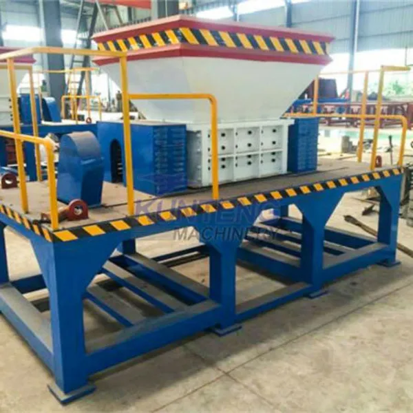 Heavy Scrap Metal Cable Tree Root Aluminum Wheel Hub Wood Carving Board Double Axis Shredder photo-2