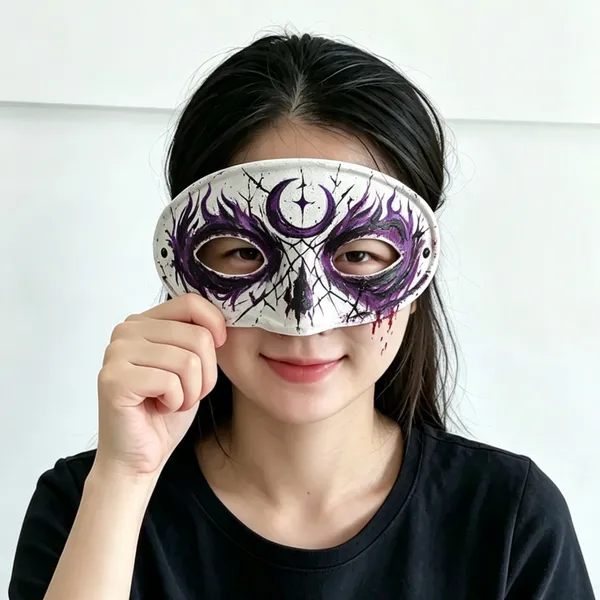 Fiber Face Mask Manufacturer Custom OEM/ODM Pulp Molding Mask White or Beige photo-2