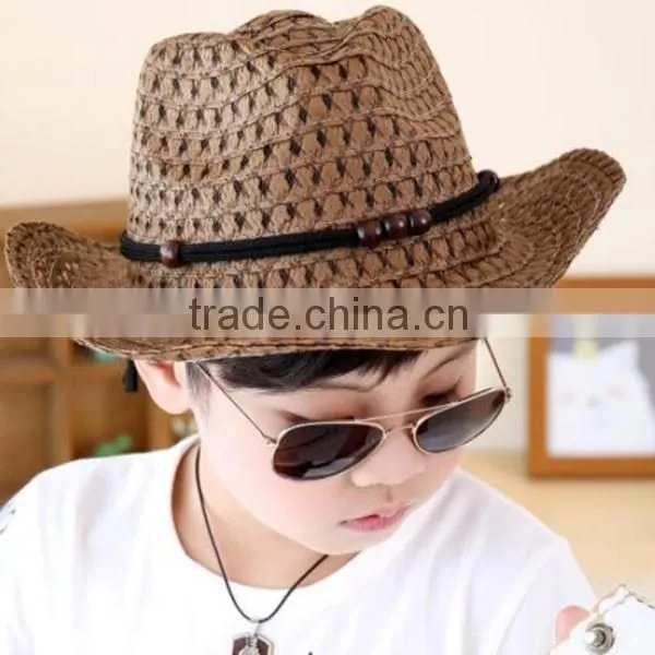 2015 New Outdoor Cheap Summer Fashion Straw Hat Children Hat Cowboy Hat Bulk Straw Cowboy Hats photo-2