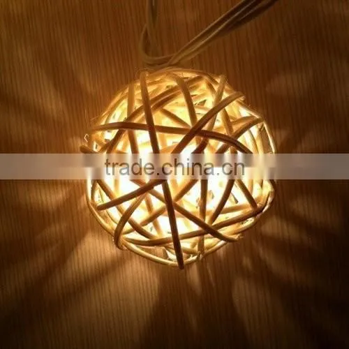 Solar Powered Handcraft 20LEDS Rattan String Light Plug-in Decoration Light Holiday Lighting