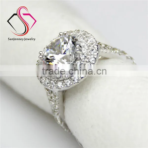 Round Brilliant Cut Moissanite 2CT 8.0mm Center Double Halo 14k 18k White Yellow Gold Halo Diamond Engagement Ring photo-3