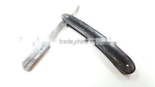 Wooden Straight Razor Black Barbering Razor