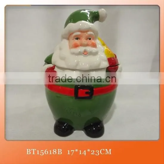 Santa Head Christmas Tree Novelty Ceramic Storage Jars photo-2