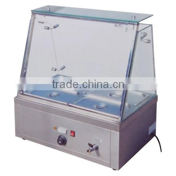 PK-JG-EH610 Four Pans, With Glass Protective Mask for Commercial Kitchen Counter Electric Bain Marie