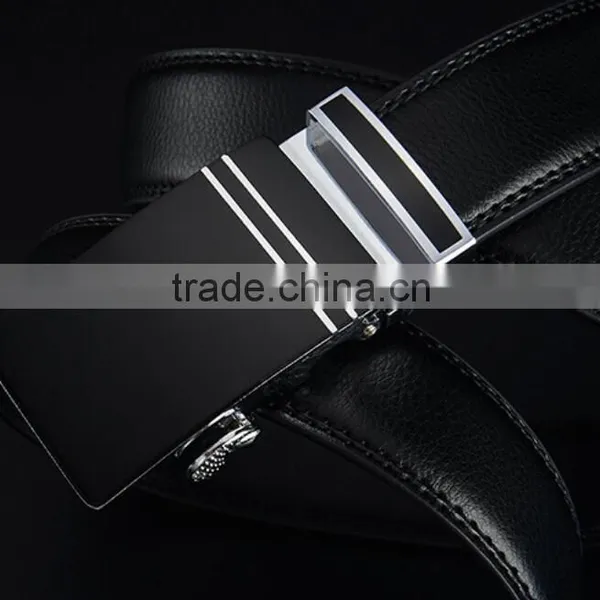 Western Cowhide Automatic Buckle Leather Belt for Men photo-4