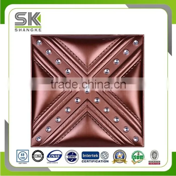 Warm Wall Face Decor Wooden Color 3D Leather Panel For Home photo-2