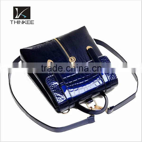 Girls Luxury Pu Leather Crocodile Backpack photo-5