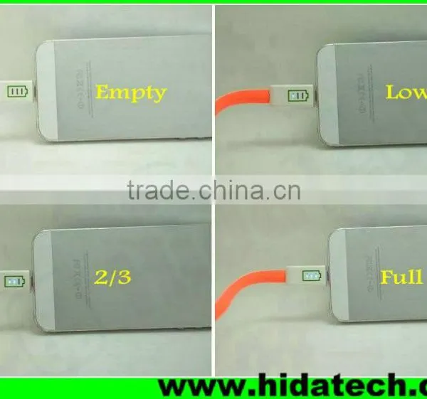 Luminous Mobile Phone USB Cable for IPhone 6 Displaying Charging Capacity With Battery Sign photo-4