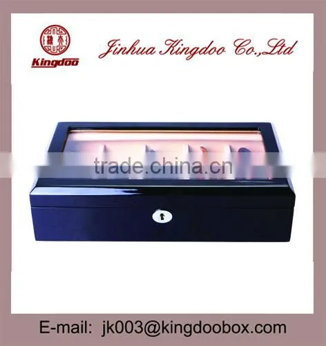 Jinhua Supplier Rectangular Wooden Handmade PU Leather Sunglasses Box With Window photo-5
