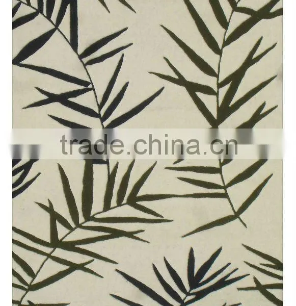 0031 Cream/Green Modern Hand Tufted Carpet