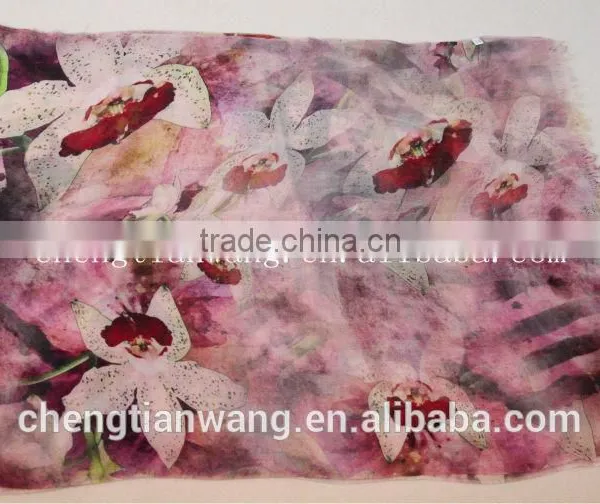 Wool Silk Scarf 2014 Latest Fashion OEM Custom High Quality Wool Silk Scarf