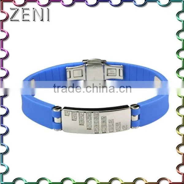 Fashion Silicone 316L Stainless Steel Energy Bracelet for Men photo-4