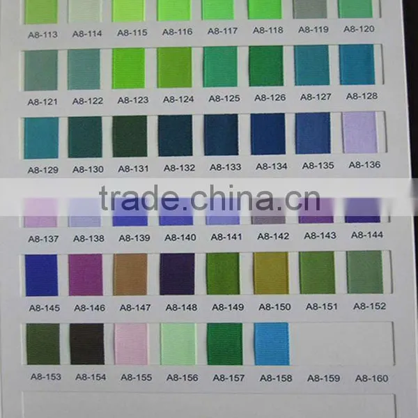 Solid Color Grosgrain Ribbon Stardard Color Card