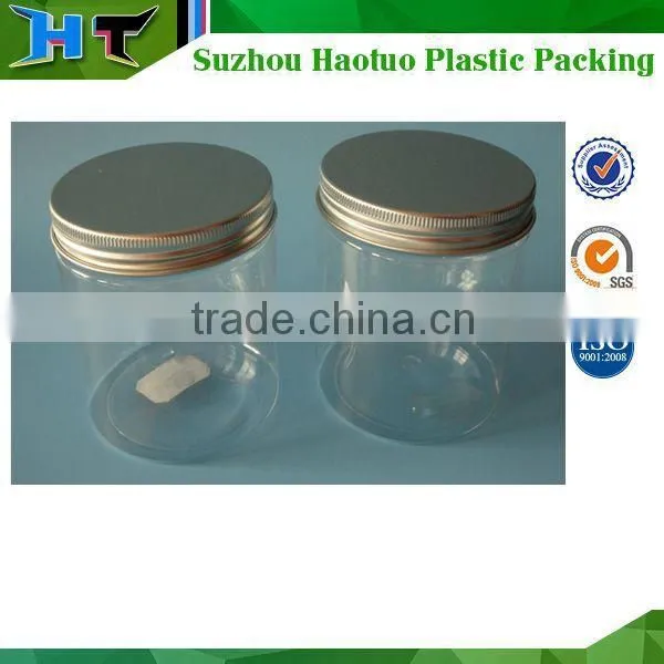 Transparent Plastic PET Empty Honey Jar With Metal Cap