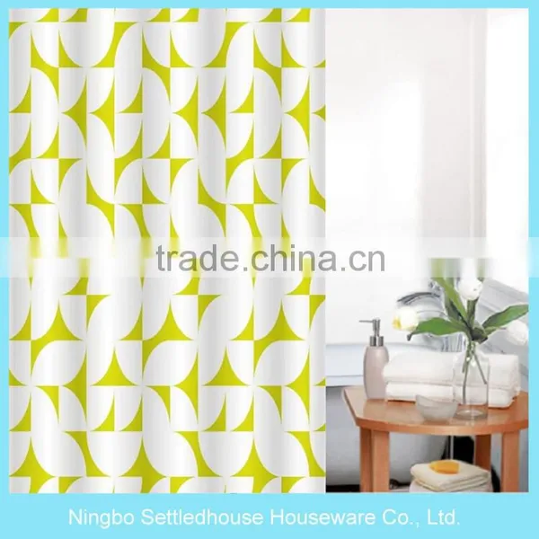 Transparent Bright Printed PVC Shower Curtain With Antibacterial Stain