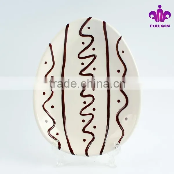 Egg Shape Personalized Porcelain Plates White Porcelain Plate photo-2