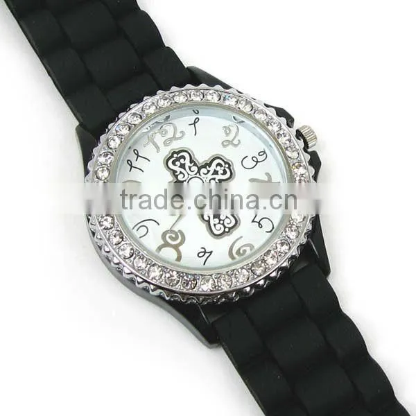 New Blue Geneva Crystal Jelly Gel Silicon Teenagers Girls Women's Wrist Watches photo-5