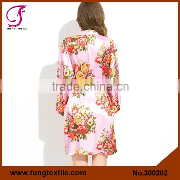 FUNG 300202 New Design Women Floral Satin Robe photo-6