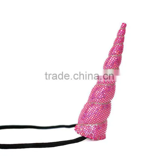 Novelty 2016 Rainbow Coloring Unicorn Plush Costume Horn Headband Unicorn Horn Quality Choice photo-3